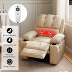 Fauteuil inclinable électrique en cuir PU 37,4, fauteuil inclinable réglable, largeur d'assise, porte-gobelets, canapé simple ergonomique, pour salon, chambre à coucher