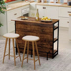 Costway Îlot de Cuisine, Table Haute de Bar 4 Niveaux avec Repose-Pieds, Range-Bouteilles