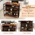 Costway Îlot de Cuisine, Table Haute de Bar 4 Niveaux avec Repose-Pieds, Range-Bouteilles