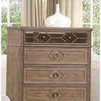 Commode simple et contemporaine 1 tiroir placage chêne rustique bois massif dos anglais tiroirs à queue d'aronde meubles de chambre panneau miroir