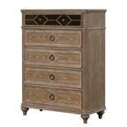 Commode simple et contemporaine 1 tiroir placage chêne rustique bois massif dos anglais tiroirs à queue d'aronde meubles de chambre panneau miroir