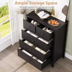 Acekool Commode à 5 Tiroirs, Chiffonnier Haut et Moderne avec Tiroirs de Rangement, Meuble Organiseur pour Chambre, Salon