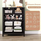 Acekool Commode à 5 Tiroirs, Chiffonnier Haut et Moderne avec Tiroirs de Rangement, Meuble Organiseur pour Chambre, Salon