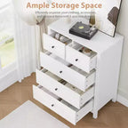 Acekool Commode à 5 Tiroirs, Chiffonnier Haut et Moderne avec Tiroirs de Rangement, Meuble Organiseur pour Chambre, Salon