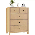 Acekool Commode à 5 Tiroirs, Chiffonnier Haut et Moderne avec Tiroirs de Rangement, Meuble Organiseur pour Chambre, Salon