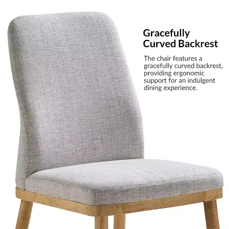 Lot de 6 chaises de salle à manger rembourrées Emilia, style moderne du milieu du siècle | ARTFUL LIVING DESIGNS - GRIS