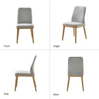 Lot de 6 chaises de salle à manger rembourrées Emilia, style moderne du milieu du siècle | ARTFUL LIVING DESIGNS - GRIS