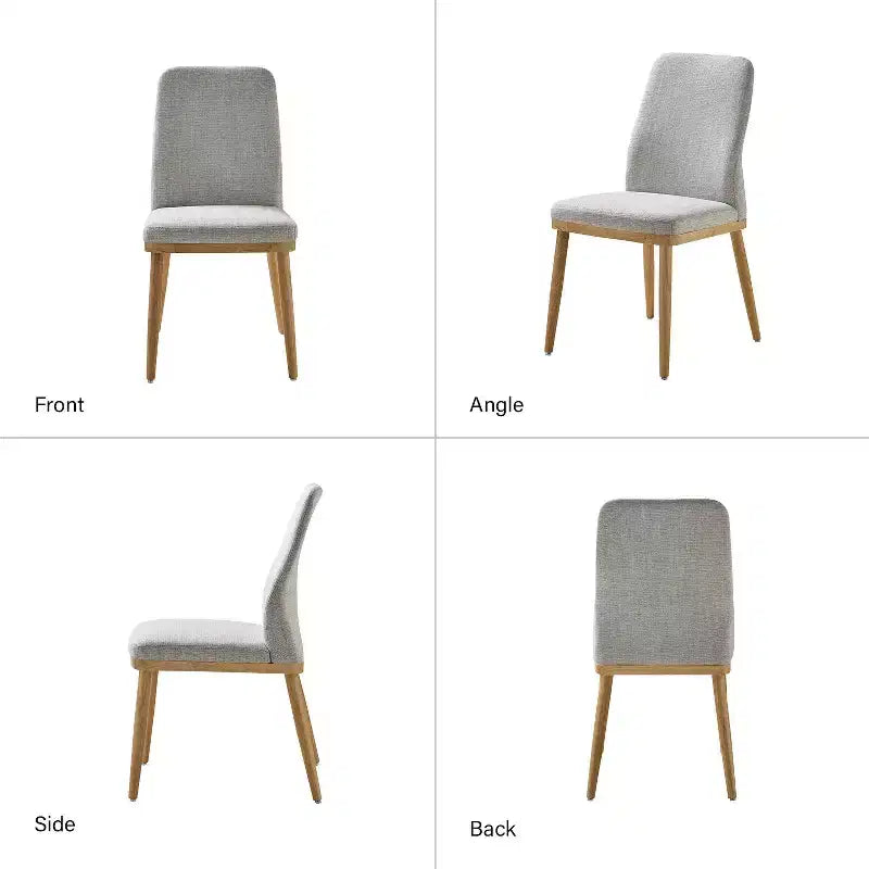Lot de 6 chaises de salle à manger rembourrées Emilia, style moderne du milieu du siècle | ARTFUL LIVING DESIGNS - GRIS
