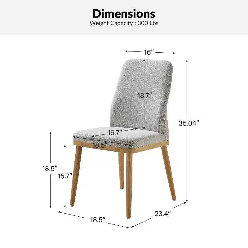 Lot de 6 chaises de salle à manger rembourrées Emilia, style moderne du milieu du siècle | ARTFUL LIVING DESIGNS - GRIS
