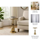 Table d'appoint, guéridon ou petite table de chevet unique pour la décoration intérieure - Table de chevet en métal avec base ananas pour chambre ou salon