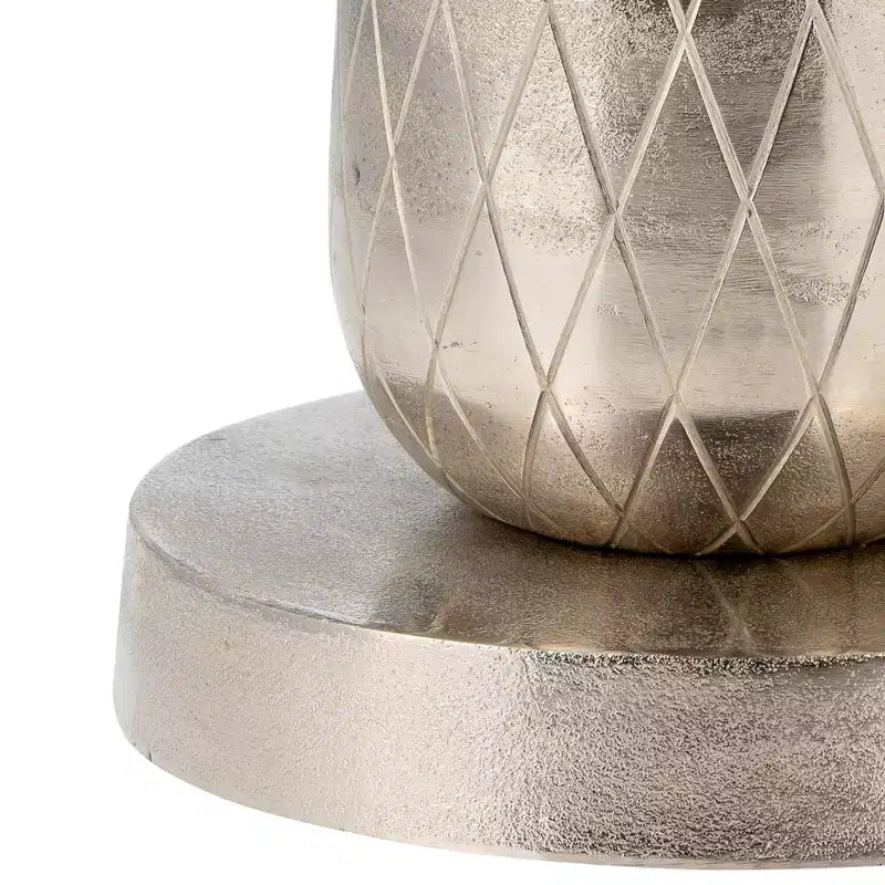 Table d'appoint, guéridon ou petite table de chevet unique pour la décoration intérieure - Table de chevet en métal avec base ananas pour chambre ou salon