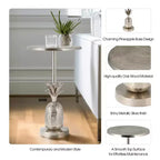 Table d'appoint, guéridon ou petite table de chevet unique pour la décoration intérieure - Table de chevet en métal avec base ananas pour chambre ou salon