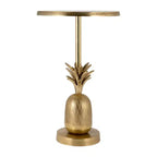 Table d'appoint, guéridon ou petite table de chevet unique pour la décoration intérieure - Table de chevet en métal avec base ananas pour chambre ou salon