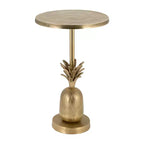 Table d'appoint, guéridon ou petite table de chevet unique pour la décoration intérieure - Table de chevet en métal avec base ananas pour chambre ou salon