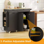 COZONY Desserte de cuisine roulante avec abattant, chariot de cuisine portable avec tiroirs et étagères de rangement, poste de travail mobile avec roulettes verrouillables