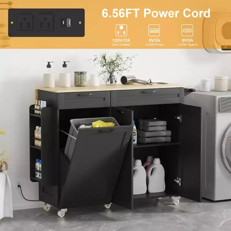 COZONY Desserte de cuisine roulante avec abattant, chariot de cuisine portable avec tiroirs et étagères de rangement, poste de travail mobile avec roulettes verrouillables