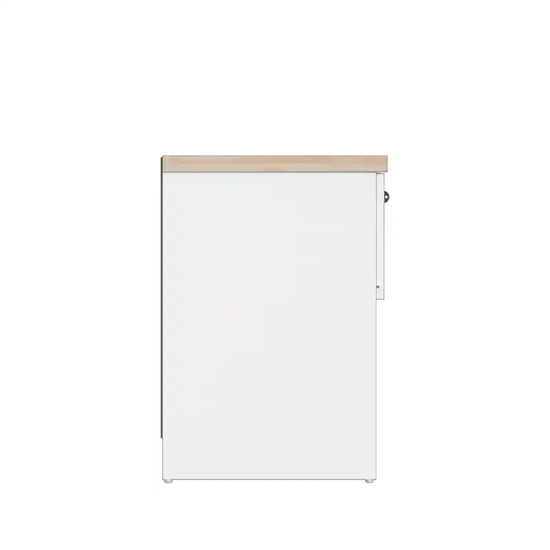Homez Table d'appoint rectangulaire en bois chêne blanc et naturel de 40 cm avec 1 tiroir