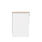 Homez Table d'appoint rectangulaire en bois chêne blanc et naturel de 40 cm avec 1 tiroir