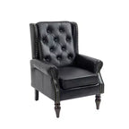 Fauteuil CLIHOME en bois, chaise d'appoint moderne avec pieds en bois robustes