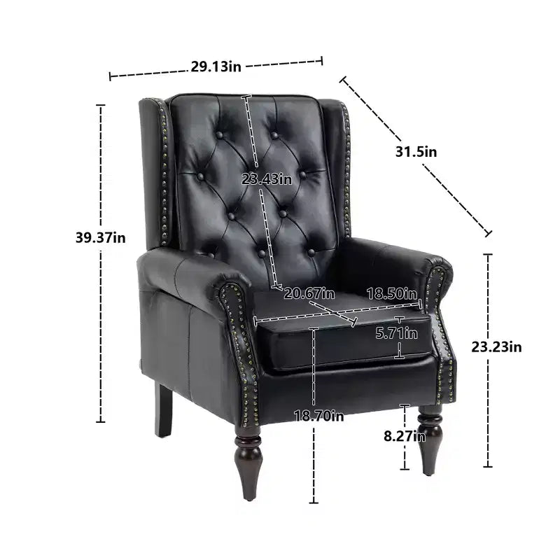 Fauteuil CLIHOME en bois, chaise d'appoint moderne avec pieds en bois robustes