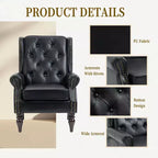 Fauteuil CLIHOME en bois, chaise d'appoint moderne avec pieds en bois robustes