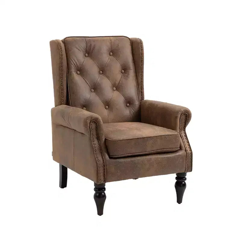 Fauteuil CLIHOME en bois, chaise d'appoint moderne avec pieds en bois robustes