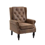 Fauteuil CLIHOME en bois, chaise d'appoint moderne avec pieds en bois robustes