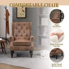 Fauteuil CLIHOME en bois, chaise d'appoint moderne avec pieds en bois robustes