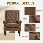 Fauteuil CLIHOME en bois, chaise d'appoint moderne avec pieds en bois robustes