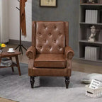 Fauteuil CLIHOME en bois, chaise d'appoint moderne avec pieds en bois robustes
