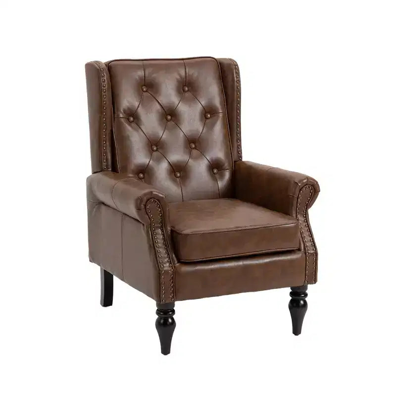 Fauteuil CLIHOME en bois, chaise d'appoint moderne avec pieds en bois robustes