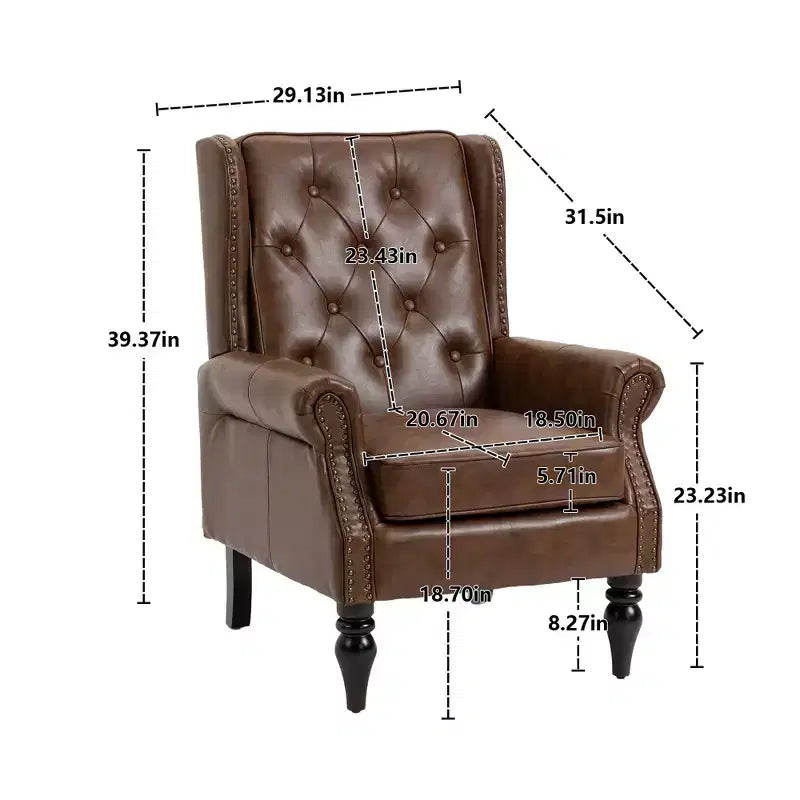 Fauteuil CLIHOME en bois, chaise d'appoint moderne avec pieds en bois robustes