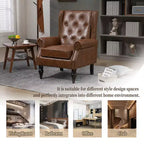 Fauteuil CLIHOME en bois, chaise d'appoint moderne avec pieds en bois robustes