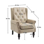 Fauteuil CLIHOME en bois, chaise d'appoint moderne avec pieds en bois robustes