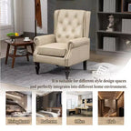 Fauteuil CLIHOME en bois, chaise d'appoint moderne avec pieds en bois robustes