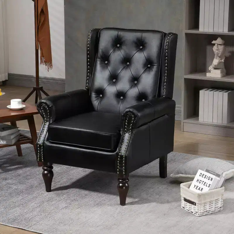 Fauteuil CLIHOME en bois, chaise d'appoint moderne avec pieds en bois robustes
