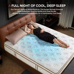 Matelas hybride 25 cm Tencel double, couche moelleuse et mousse à mémoire de forme au gel rafraîchissant, livré en boîte