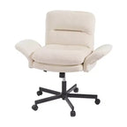 Chaise de bureau Bestier Criss Cross avec accoudoirs et roulettes, chaise de bureau ergonomique à pattes croisées, chaise de bureau pour la maison et le maquillage.