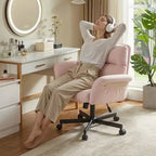 Chaise de bureau Bestier Criss Cross avec accoudoirs et roulettes, chaise de bureau ergonomique à pattes croisées, chaise de bureau pour la maison et le maquillage.