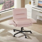 Chaise de bureau Bestier Criss Cross avec accoudoirs et roulettes, chaise de bureau ergonomique à pattes croisées, chaise de bureau pour la maison et le maquillage.