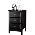Bonnlo Upgraded Black Nightstand with Drawers, Night Stands for Bedrooms, Modern Bed Side Table