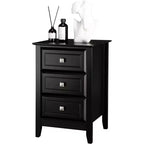 Bonnlo Upgraded Black Nightstand with Drawers, Night Stands for Bedrooms, Modern Bed Side Table