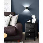 Bonnlo Table de chevet noire améliorée avec tiroirs, Tables de chevet pour chambres à coucher, Table de chevet moderne
