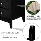 Bonnlo Table de chevet noire améliorée avec tiroirs, Tables de chevet pour chambres à coucher, Table de chevet moderne