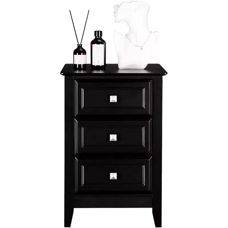Bonnlo Table de chevet noire améliorée avec tiroirs, Tables de chevet pour chambres à coucher, Table de chevet moderne