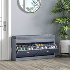 Banc à chaussures moderne, banc d'entrée avec coussin, 2 tiroirs, banc ottoman de rangement, peut contenir 8 paires de chaussures