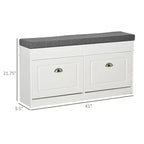 Banc à chaussures moderne, banc d'entrée avec coussin, 2 tiroirs, banc ottoman de rangement, peut contenir 8 paires de chaussures