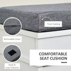 Banc à chaussures moderne, banc d'entrée avec coussin, 2 tiroirs, banc ottoman de rangement, peut contenir 8 paires de chaussures