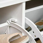 Banc à chaussures moderne, banc d'entrée avec coussin, 2 tiroirs, banc ottoman de rangement, peut contenir 8 paires de chaussures