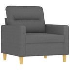 Canapé-chaise Tissu gris foncé (100 % polyester), métal, textilène